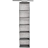 Amazon Basics - Hängeaufbewahrung für den Schrank Wandschrank, 6 Regale, Grau, 22D x 29W x 23H cm