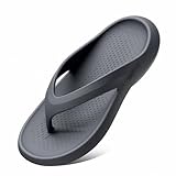 Männer Flip Flops, Eva Dicke Sohle Hausschuhe Sommer Anti Rutsch Clip Sandalen Weich und Bequem für Urlaub Wandern Bad Schwimmbad Sandalen Sommer Strand Sandalen(Size:EU 24.5CM,Color:Grey)