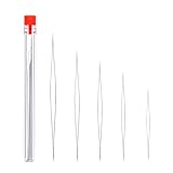 5 Stück Perlennadel, Bead Nadeln, Perlen Nadeln, Edelstahl Nähnadeln, Große Auge Perlen Nadel, für Handwerk und Schmuckherstellung