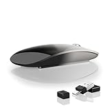 Uiosmuph G11 Kabellose Maus, 2,4 GHz Funkmaus mit USB-Nano-Empfänger und Type-c-Empfänger, Leise Wireless Mouse USB C Wiederaufladbar für Laptop, PC, Mac, Grau und Schwarz