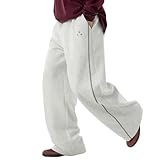 Baggy Jogginghose Herren Wide Leg Sweatpants Sporthose Regular Fit Jogging Hosen MäNner Lange Breite Trainingshose Sweathose Lässig Sweathose mit Taschen Stretch Outdoorhose Y2K (Light Gray, XXXL)