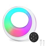URAQT LED Nachttischlampe Touch Dimmbar Rund mit 7 RGB Farben & 9 Modi, USB Aufladbar Nachtlicht mit Fernbedienung | Led Tischlampe Kabellos mit Timer & Memory-Funktion, Nachttischlampen als Geschenke