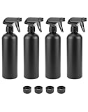 QWORK® 4Stück 500ml Sprühflasche, schwarz, für Haarpflege, Blumenpflanzenpflege und Reinigung