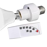 Kixolazr Funksteckdose Für Glühbirnen | E27 Fassung - Mit Drahtloser Timer-Funktion Für Lampenhalter In Heimautomation, Für Deckenleuchten, Und Verwendung In Kleiderschrank, Schlafzimmer, Treppenhaus,