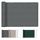 HENG FENG Balkon Sichtschutz 70x500 cm, PES Balkonabdeckung,Wetterfest,Windschutz und UV-Schutz Balkonverkleidung, Mit Kabelbindern, Anthrazit