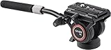 Fluidkopf, Cayer H6 Videokamera Stativ Fluid Drag Pan Kopf für Canon Nikon Sony Olympus Panasonic DSLR Kamera, mit 3/8 'und 1/4' Befestigungsschraube, 2 Abschnitte Griff