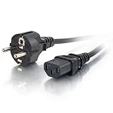 C2G 2M Stromkabel (IEC320C13 to CEE 7/7 Schuko) 6 Foot Netzkabel für Computer und Monitor