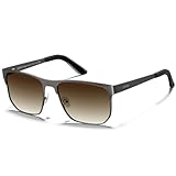 CARFIA Sonnenbrille Herren Polarisiert, Moden Metall-Rahmen Quadratische, UV400 Modebrille