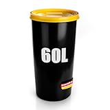 BigDean wetterfeste Mülltonne 60L mit luftdicht verschließbarem Deckel in Gelb – Gelber Sack Tonne Futtertonne oder Mülltonne geeignet – für Innen + Außen – Made in Germany