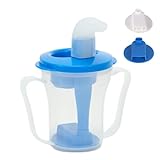 Dysphagie-regulierender Trinkbecher, Senioren, Trinkhalm-Flasche, tragbar, Erstickungsschutz, auslaufsicher, Erwachsene, Senioren, Babys, ältere Menschen, Dysphagie-Becher für Zuhause, Reisen, Bett