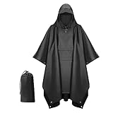 DAWRIS Regenponcho Herren Wasserdicht, Regencape Herren 210T Oxford Wasserdichter, Regenmantel Herren Regenjacke, Regenponcho Festival Fahrrad Wandern 3 in 1, Raincoat mit Kapuze für Camping Angeln