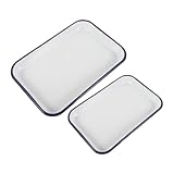 DOITOOL 2 Stück Teiliges Emailliertes Rechteckig Kratzfest Hitzebeständig Spülmaschinengeeignet Antihaftbeschichtet Vielseitig für Backofen Braten Pizza und Kuchen