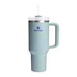 Stanley Quencher H2.0 Flowstate Trinkflasche Mit Strohhalm 1.2L - Thermobecher Kühlt 11 Stunden - 48 Stunden Eisgekühlt - Spülmaschinenfest - Thermosflasche BPA Frei - Trinkbecher - Blue Cactus