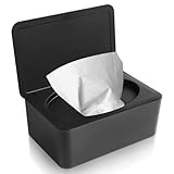 Feuchttücher Box, Feuchtes Toilettenpapier Box Feuchttücherbox Schwarz, Feuchttücher Box Baby, Aufbewahrungsbox Kunststoff Feuchttücher Spender mit Deckel für Zuhause und Büro