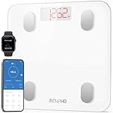 RENPHO Personenwaage Digital, Bluetooth Körperfettwaage mit Hochpräzisions-Sensoren, Smart Waage mit Körperfett und Muskelmasse 180 kg/400 lbs