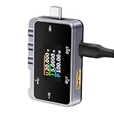 Moliuoly FNAC-28 USB-Tester Digital Voltmeter Amperemeter, 6,5 A Messstrom, Farbdisplay, kompatibel mit QC2.0/3.0, FCP, SCP, AFC, VOOC, SVOOC, für USB-Ladegeräte und Powerbanks