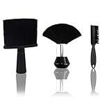 3 Stück Barber Bürste – Friseur Set Nackenpinsel, Bartbürstezur, Entfernung von losen Haaren um Nacken & Ohren nach Haarschnitt, Weiche Nylonborsten Friseur Zubehör für Friseursalons & Hausgebrauch