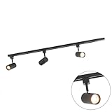 QAZQA - Modern Modernes 1-Phasen Schienensystem Komplettset I Spotlight I Deckenspot I Deckenstrahler I Strahler mit 3-flammig Spot I Spotlight I Deckenspot I Deckenstrahler I Strahler I Lampe I Leuch