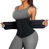 Bingrong Taillenmieder Neopren Bauchweggürtel Damen Waist Trainer Gürtel Bauchgurt Fitnessgürtel Korsett Bauch Weg Gerät Schwitzgürtel Sauna Body Shaper (Schwarz, 3XL)