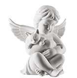 Rosenthal Engel klein Weiß matt Engel mit Katze 6,5 cm