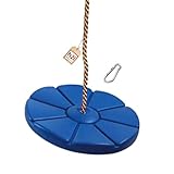 h2i Tellerschaukel aus wetterfestem Kunststoff | Robustes Design & anpassbare Schaukelhöhe | Kinderschaukel mit Halteseil & Karabiner l Schaukel für Outdoor & Indoor | blau