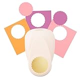 Vaessen Creative Motivstanzer Kreis mit Zierrand, XL, Jumbo Stanzer, Großer Motivlocher aus Metall und Plastik, Ausgestanztes Motiv Ø50,2 mm, zum Basteln mit Papier, Lila