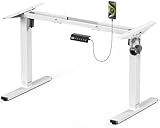 VOSATRON Höhenverstellbarer Schreibtisch Elektrisch Tischgestell mit 2 Starken Motoren, Höhenverstellbar Schreibtisch Gestell mit USB-C-Anschluss, Antikollisionsfunktio und Memory-Steuerung, Weiß