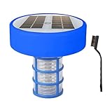 Automatischer Pool-Ionisator – schwimmender Wasserreiniger mit Solarstrom mit LED-Beleuchtung | Ionenfreigabesystem aus Kupfer, energiesparender Luftreiniger, Pool-Spa-Zubehör