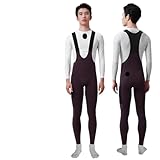 YUSUZH Winter-Rad-Trägerhose, Thermo-Fleece, Herren-Fahrradbekleidung, 3D-gepolstert, for kaltes Wetter, Fahrrad-Trägerhose, Legging-Kleidung für Fahrrad Radfahren(Purple,L)