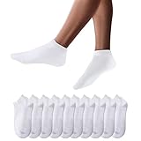 YouShow Sneaker Socken Herren Damen 10 Paar Kurze Halbsocken Quarter Baumwolle Unisex (35-38,Weiß)