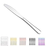 Kyraton Menümesser 6-teilig, Edelstahl 9 Zoll Steakmesser-Set Tafelmesser, Besteck Buttermesser-Set Besteck,spülmaschinenfest (Silber)