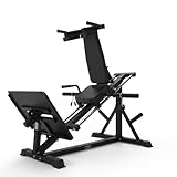 Bad Company Hackenschmidt Beinpresse für Zuhause mit Wadenheber-Block schwarz I Hackenschmidt Maschine Beinpresse Fitnessgerät kompatibel mit Hantelscheiben 30 mm und/oder 50 mm I BCA-149/B