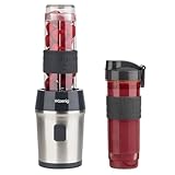 H.Koenig Mini Smoothie Maker Standmixer, Blender elektrisch, Transportabel Kompakt 570mL SMOO9 BPA-frei Leistungsstarke 300W, Smoothie Mixer 2 tragbare Flaschen, Edelstahlklingen, Silber/Schwarz