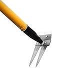 Gartenharke,Doppelseitiger Unkrautstecher Mit Zwei Arbeitsköpfen | Multifunktionale Abnehmbare Hand-Jäthacke Zur Bodenbearbeitung Rasenpflege Gartenarbeiten