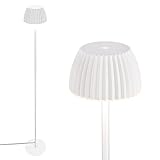 BRILONER - LED Stehlampe mit Touch, dimmbar, Lichtkante, warmweißes Licht, Leselampe, Wohnzimmerlampe, Schlafzimmer Deko, Deckenfluter, Standleuchte, Stehleuchte, 19x124 cm, Altweiß