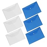 Housoutil 6 Stück Beutel Mit Druckknöpfen Dokumentinhaber Foolscap-ordner Aktenkästen Dokumentieren Büro Schreibwarenordner Dokumententaschen Aus Kunststoff Taschen Mit Knopfleiste Pp
