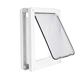 Lessmon - Große Hundetür mit magnetischer Verriegelungsplatte für Haussicherheit, langlebig, wetterfest 17x14 für mittlere bis große Hunde, Katzen, Haustiere