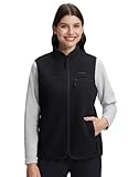 Pioneer Camp Klassische Schwarze Damen Fleeceweste Ärmellos – Leicht, Windabweisend & Hohe Wärmeisolierung für Alltag und Abenteuer(Black;L)