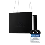 KKT KOLBE Dunstabzugshaube 40 cm | Inselhaube | Edelstahl | schwarzes Glas | SensorTouch Bedienung | Remote Fernsteuerung | LED-Beleuchtung | Umluft | BOX400S