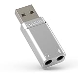 Cubilux USB Externe Soundkarte mit 96KHz/24bit DAC, USB Typ A auf TRS 3,5mm Klinke Audio Adapter, USB zu Kopfhörer Mikrofon Aux Adapter, USB Stereo Soundcard Kompatibel mit PS5 PS4 PC Computer Laptop