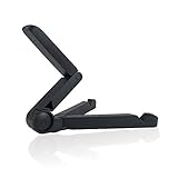GRSTREE Tablet-Ständer, verstellbare Halterung, tragbar, zusammenklappbar, Universalgröße, kompatibel mit Handys, iPad, mini, Galaxy Tab und Anderen Tablet-PCs (4-13 Zoll)-schwarz