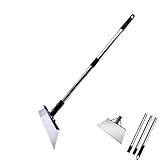 Schneeschieber, Leicht Schneeschaufel Schneeschüppe, Ergonomischer Griff und Langer Stiel, Kunststoff Schneeräumer, für Auffahrt Camping Schneemann Spielen (23cm)