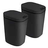 LIROPAU 12L Badezimmer Sensor Mülleimer, 2er Set Automatischer Mülleimer mit Sensor, Elektrischer Mülleimer mit Soft-Close Deckel und Klemmring, Intelligenter Abfalleimer für Küche Büro Schlafzimmer