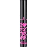 essence I LOVE EXTREME volume mascara, Nr. 01, Schwarz, volumengebend, schwunggebend, verlängernd, vegan, ohne Mikroplastikpartikel, Nanopartikel frei, ohne Parfüm, 1er Pack (12ml)