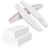 Xinstroe 10 Stück Nagelfeilen Buffer, Doppelseitige 100/180, Nagel Block Weiß Polierblock