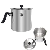 QUTHZZHY Milchtopf Edelstahl mit Deckel, Doppelwandiger Simmertopf aus Edelstahl, Kochtopf mit Pfeife, Milchtopf Doppelwandig, für Elektro Gas Induktion