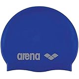 arena Unisex Badekappe Classic Silikon (Verstärkter Rand, Weniger Verrutschen der Kappe, Weich), SkyBlue-White (77), One Size