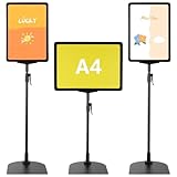 LDHHYH 3 Stück Infoständer A4, Infoständer DIN A4 Höhenverstellbar Edelstahl informationsständer Aufsteller Kundenstopper Plakatständer Präsentationsständer, (Schwarz, A4)