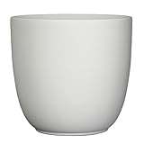 Annastore Blumenübertopf AVA aus Keramik Pflanztopf Blumentopf Keramiktopf Übertopf für Blumen (Weiß-Matt, H 7,5 cm - Ø 8,5 cm)