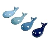 JIHUOO 4 Stück Blauwal Stäbchenhalter Keramik Essstäbchen Ablage Halterung Stäbchen Halter Kissen Rest Stäbchenbänke Restaurants Accessoires
